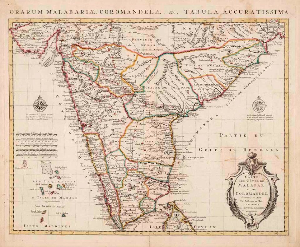 Kaart van de kust van Malabar en Cormandel (India) - AM - 71694