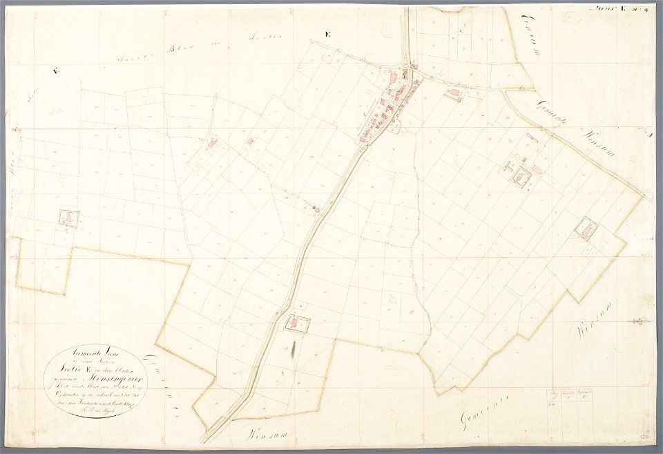 Kadasterkaart Leens E 1 (Mensingeweer) - R.B. van Leggelo, 1832 (minuutplan) - Matenesse