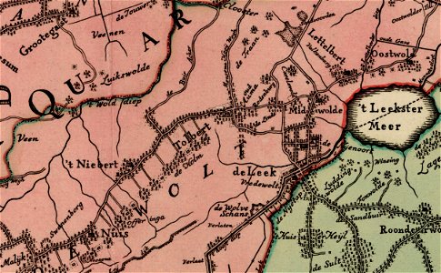 Kaart of landtafereel der provincie van Groningen en Ommelanden (Uitsnede deel Vredewold)