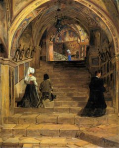Jørgen Roed - La Scala Santa i San Benedetto - studie - 1839