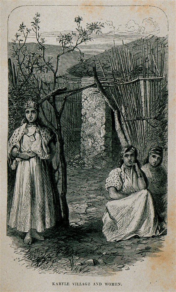 Kabyle village and women - Bennet James Henry M - 1875