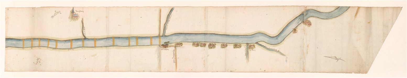 Kaart van de Vliet 1556, C. Oelensz., SA Delft, inv.nr. 119504