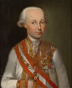 Kaiser Leopold II in Uniform mit den österreichischen Hausorden c1780