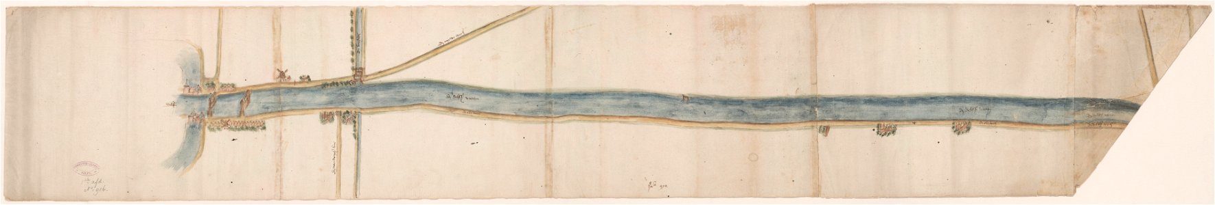 Kaart van de Vliet 1556, C. Oelensz., SA Delft, inv.nr. 119501