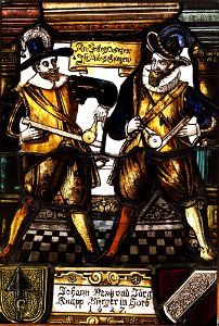 Kabinettscheibe Johan Bentz und Jörg Knapp Bürger in Horb 1627