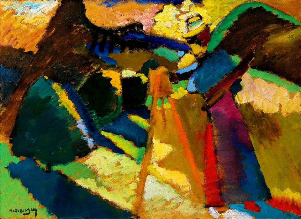 Gabriele Münter Painting Outdoors in front of an Easel by Wassily Kandinskys