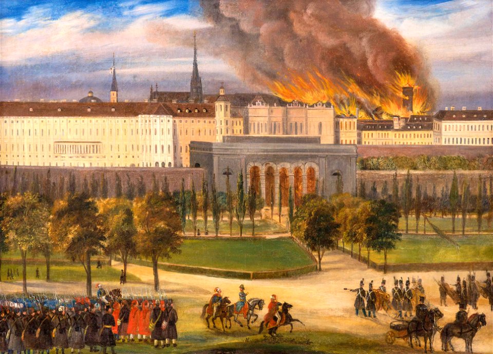 Kaiserliche Truppen vor den Stadtmauern Wiens 1848