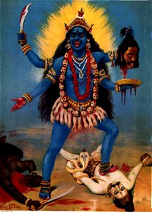 Kali by Raja Ravi Varma. Free illustration for personal and commercial use.