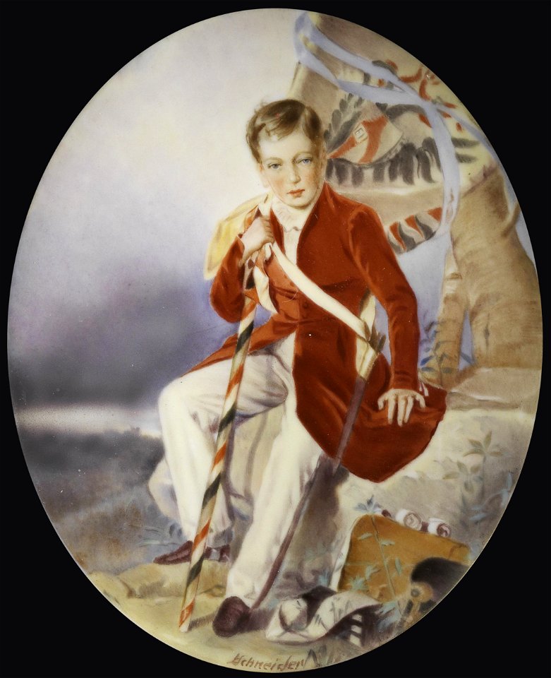 Kaiser Franz Joseph I Jugendbildnis auf Porzellan