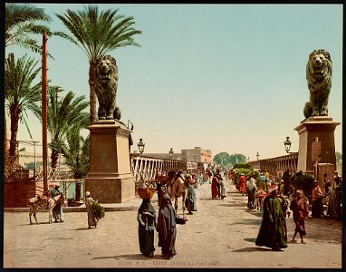 Kairo, entrée du Pont du Nil LCCN2017657708. Free illustration for personal and commercial use.