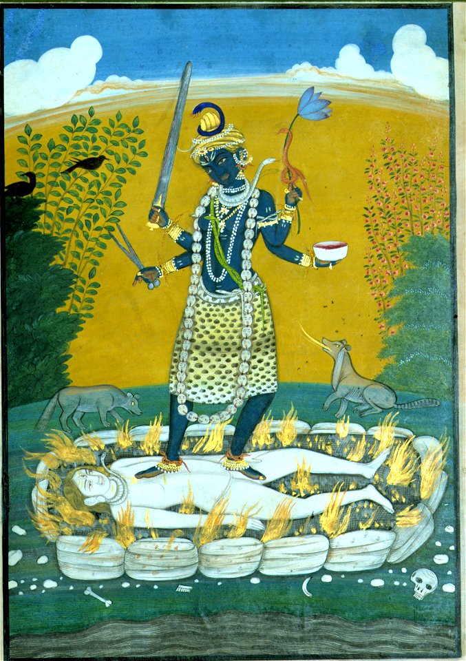Kali stands masterfully over Shiva prostrate (6125071050)