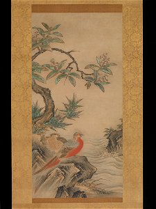 Kano Shōei - Pheasants among Trees, Flowers of the Four Seasons - 2015.300.68a, b - Metropolitan Museum of Art