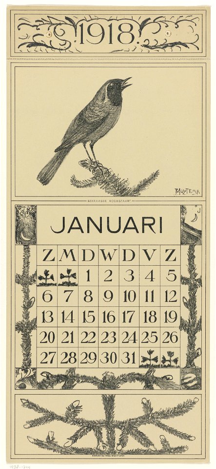 Kalenderblad januari 1918