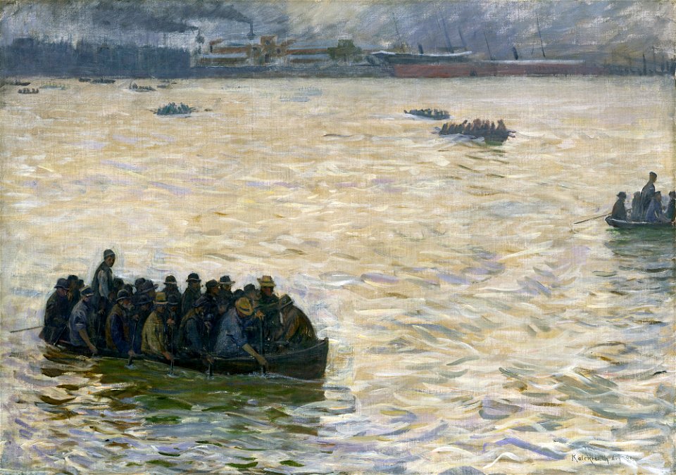 Leopold von Kalckreuth - Feierabend der Hafenarbeiter (1894)