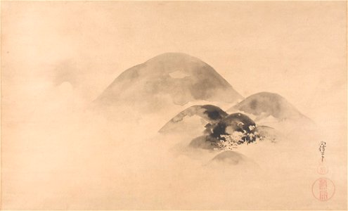 Kano Naonobu - Landscape with Full Moon - 2003.167 - Harvard Art Museums