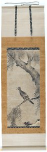 Kano Motonobu - Hanging Scroll, Cuckoo Seated on a Branch - P11s38 - Isabella Stewart Gardner Museum