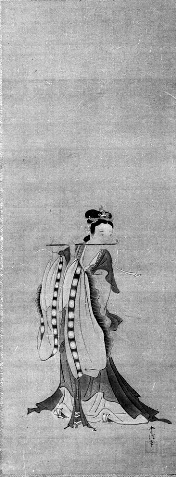 Kano Tsunenobu - Chinese Lady Playing a Flute - 36.100.88 - Metropolitan Museum of Art