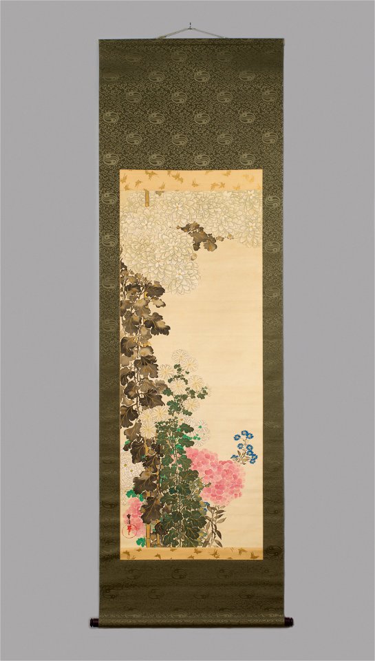Kamisaka Sekka - Chrysanthemums, Hydrangeas, and Asters - 102-2017 - Saint Louis Art Museum