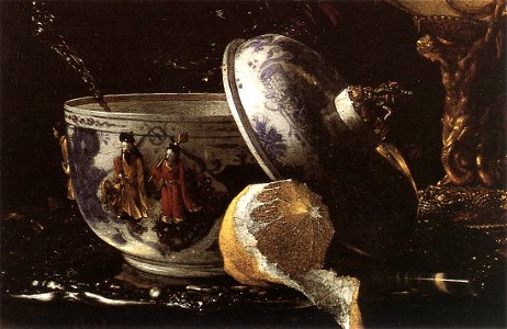 Kalf, Willem - Still-Life with a Nautilus Cup (detail) - 1662. Free illustration for personal and commercial use.