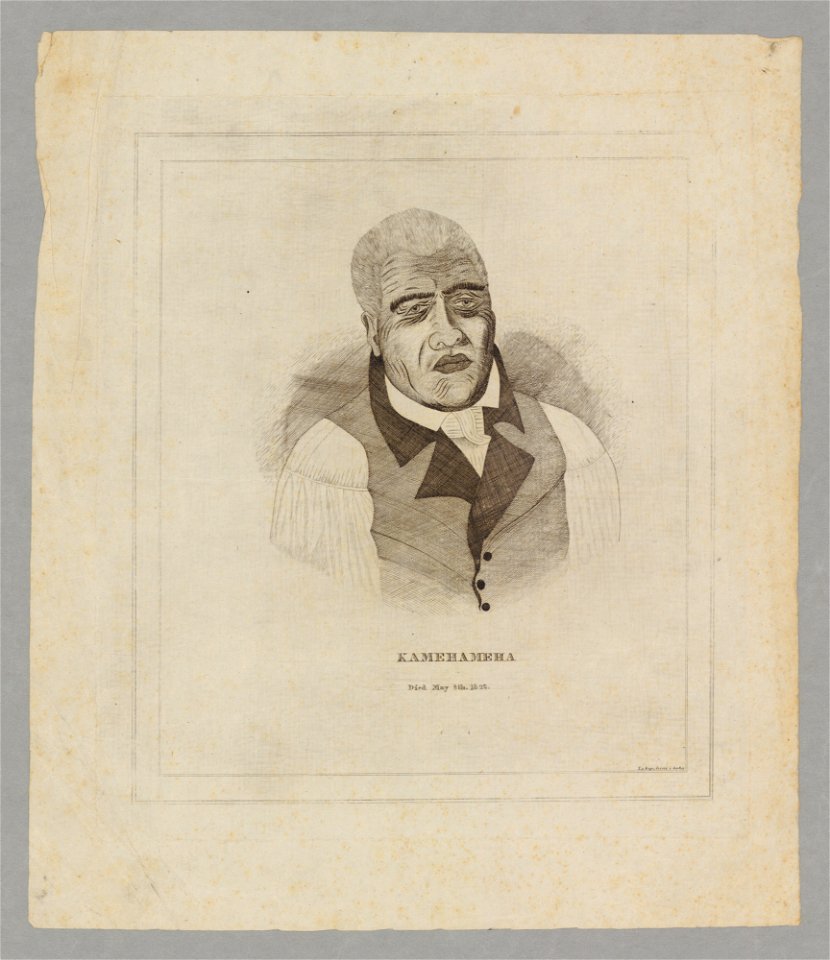 Kamehameha I, engraved by Kepohoni