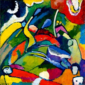 Kandinskij-vasilij-dva-vsadnika-i-lezhaschaja-figura-20x20-sm-na-bumage