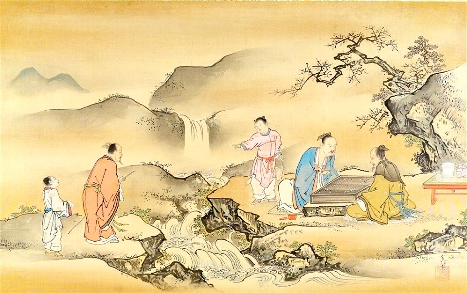 Kano Tsunenobu - Sages playing Go by the Stream - 1943.56.22.2 - Arthur M. Sackler Museum