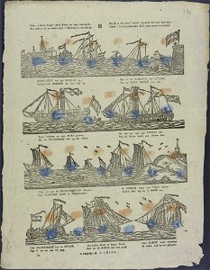 Kan, o lieve jeugd! deez' prent uw oog vermaken, En doet u dat nu reeds naar 't zeemans leven haken-Catchpenny print-Borms 0422