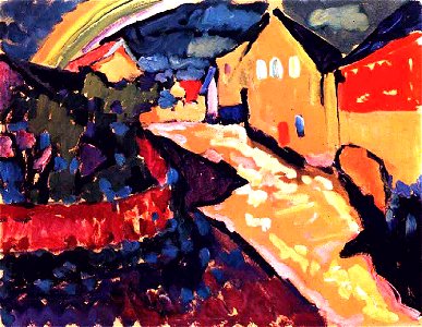 KAN - 0090 -- Peinture - Murnau With Rainbow, 1909
