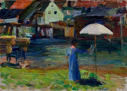 Kandinsky - Gabriele Münter beim Malen in Kallmünz