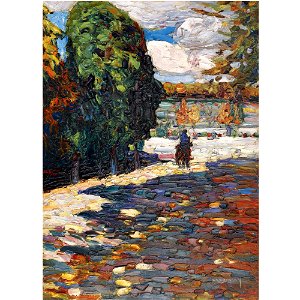 Kandinsky - PARK VON ST CLOUD - MIT REITER (PARK OF ST CLOUD - WITH HORSEMAN), 1906, R169