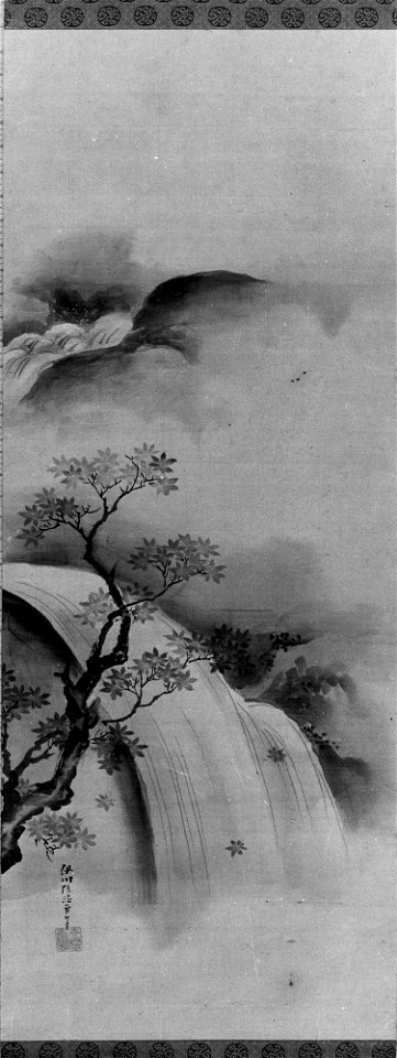 Kano Seisen’in - Waterfall and Maple Tree - 36.100.32 - Metropolitan Museum of Art