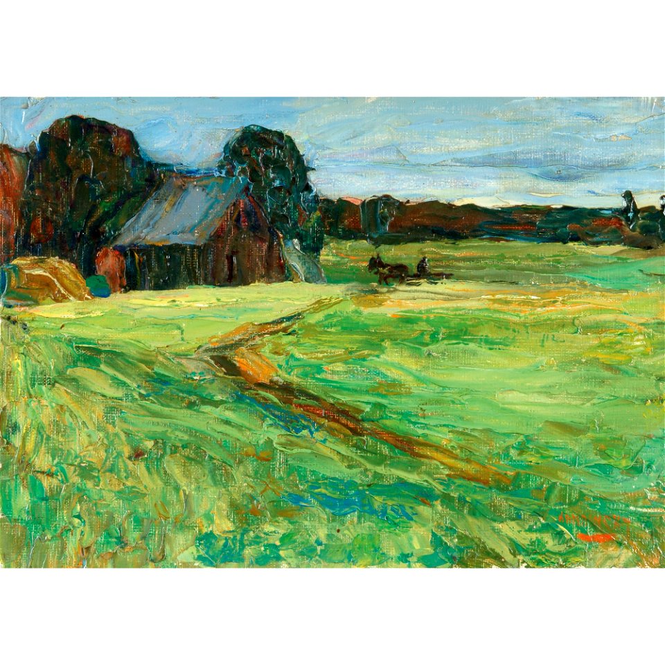 Kandinsky - VASILEVSKOË - SCHEUNE MIT PFERDCHEN (VASILEVSKOË - BARN WITH PONY), 1908, R108