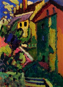Kandinsky - TREPPE ZUM SCHLOSS (STEPS TO THE CASTLE), 1909, R323. Free illustration for personal and commercial use.