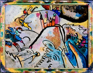 Kandinsky - Mit Sonne, 1911. Free illustration for personal and commercial use.