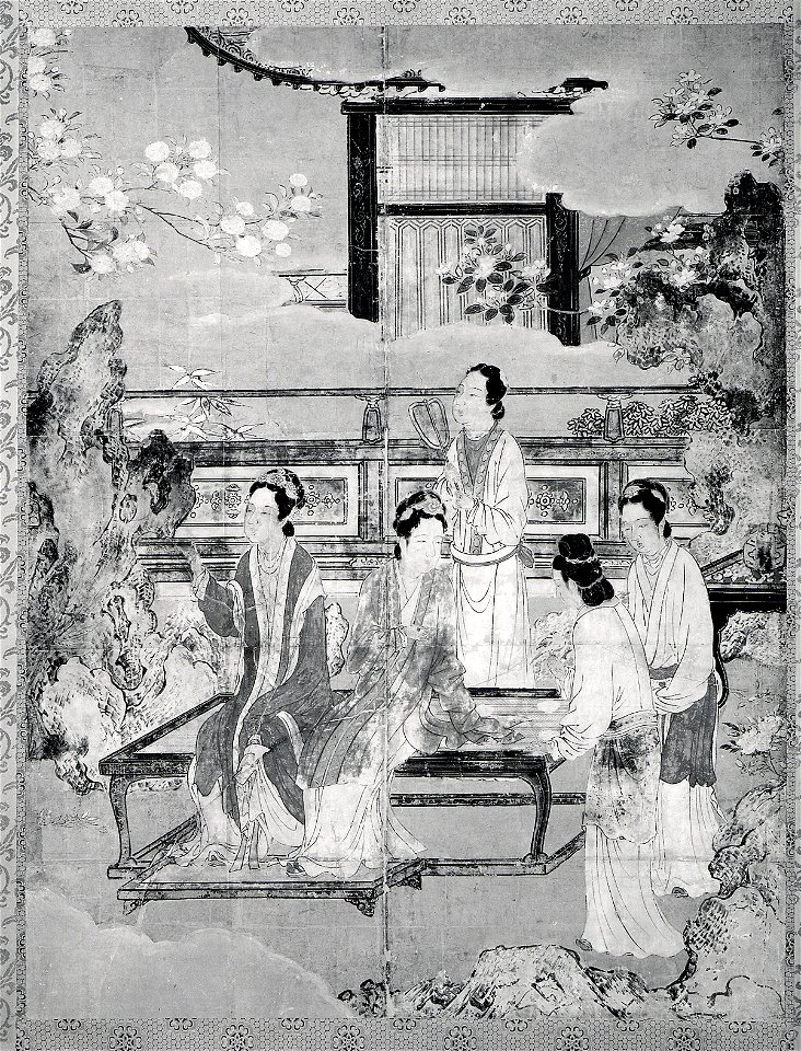 Kano Eitoku - Women at Chinese Court - 29.100.495g, h - Metropolitan Museum of Art