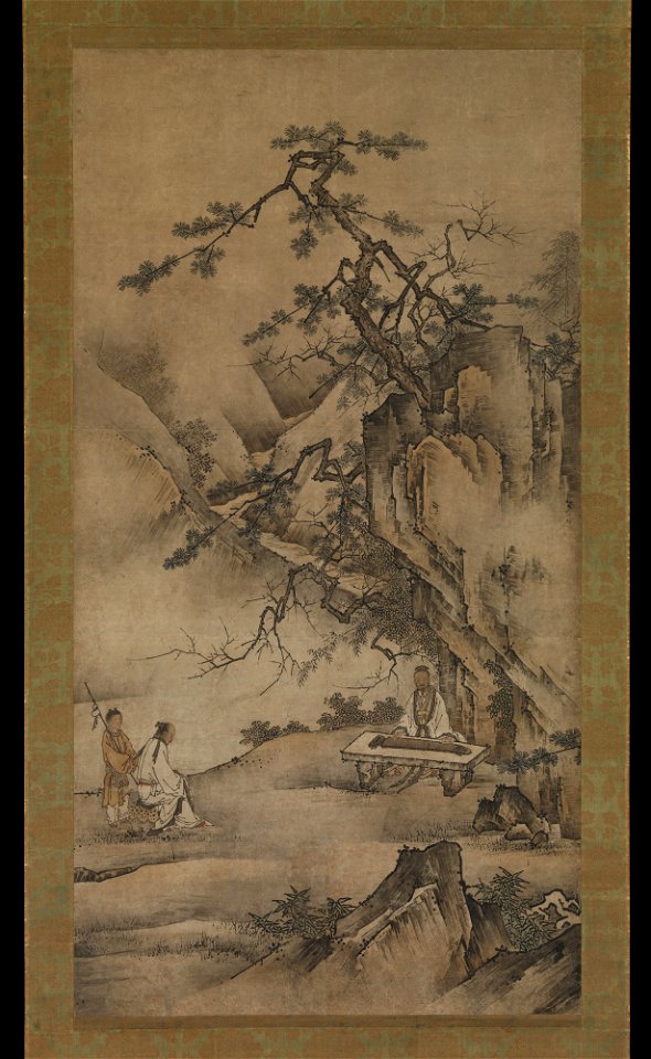 Kano Motonobu - Bo Ya Plays the Qin as Zhong Ziqi Listens - 2015.300.67 - Metropolitan Museum of Art