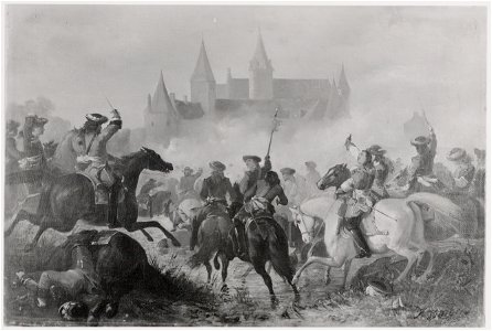 Karel Frederik Bombled - Anno 1672. Condé raakt bij de Franse overtocht van de Rijn gewond - SA 1640 - Amsterdam Museum