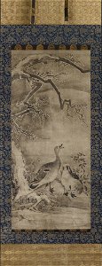 Kano Motonobu 狩野 元信 - Geese in Winter Landscape - y1984-62 a-b - Princeton University Art Museum