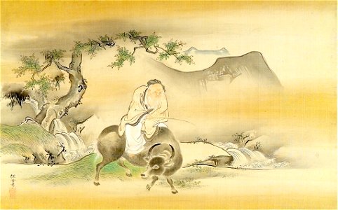 Kano Tanshin - Sage Riding Ox by a Stream - 1943.56.22.13 - Harvard Art Museums