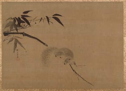 Kano Tan'yū - Squirrel on Bamboo - 14.76.61.64 - Metropolitan Museum of Art