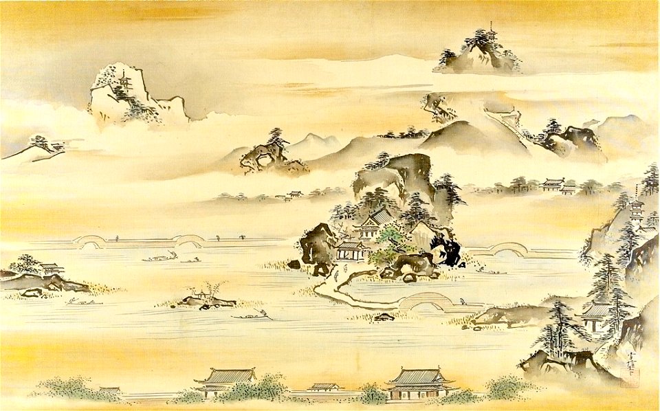 Kano Tsunenobu - Eight Views of Xiao Xiang - 1943.56.22.24 - Harvard Art Museums