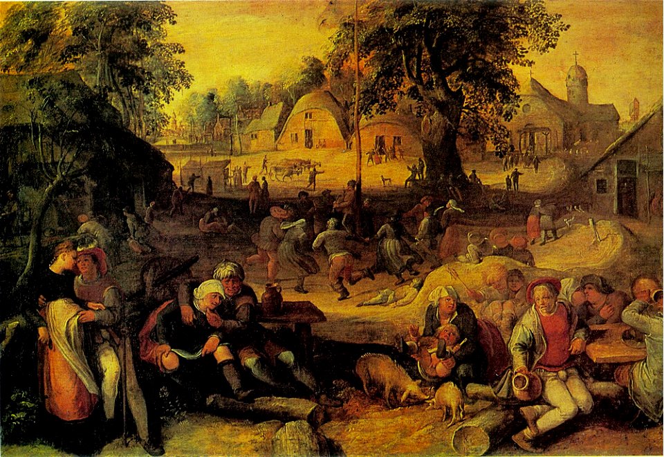 Karel van Mander (I) - Dorpstafereel - ГЭ-3055 - Hermitage Museum