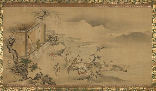Kano Tsunenobu 狩野常信 - Four Accomplishments (Kinkishoga 琴棋書画図) - 2009-15 a-b - Princeton University Art Museum