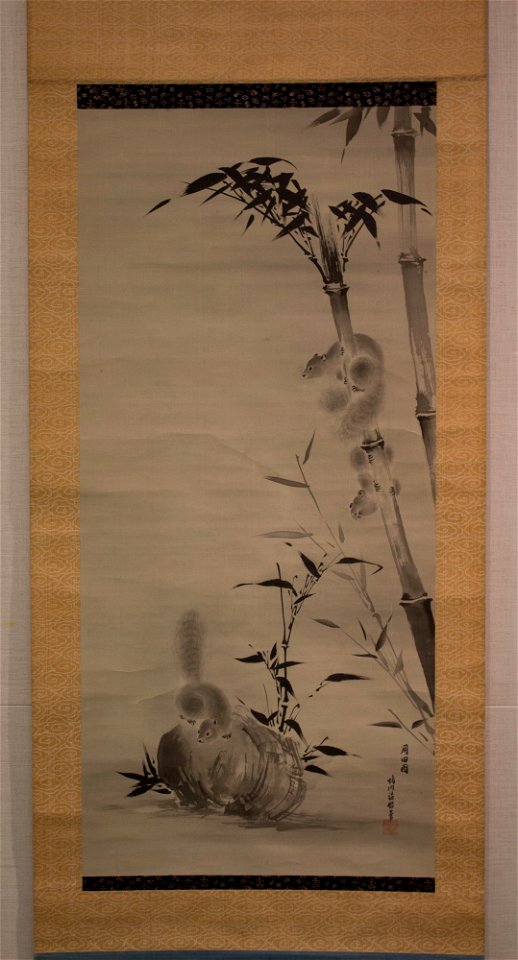 Kano Osanobu - Squirrels on Bamboo and Rock - 36.100.63 - Metropolitan Museum of Art