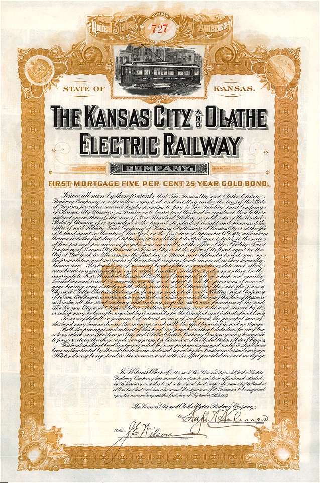 Kansas City and Olathe Electric Railway 1903