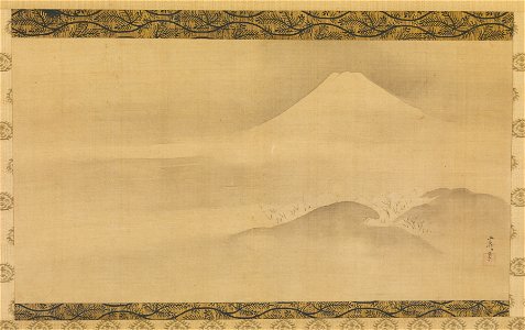 Kano Tsunenobu - Mount Fuji in the Spring - Walters 35203. Free illustration for personal and commercial use.