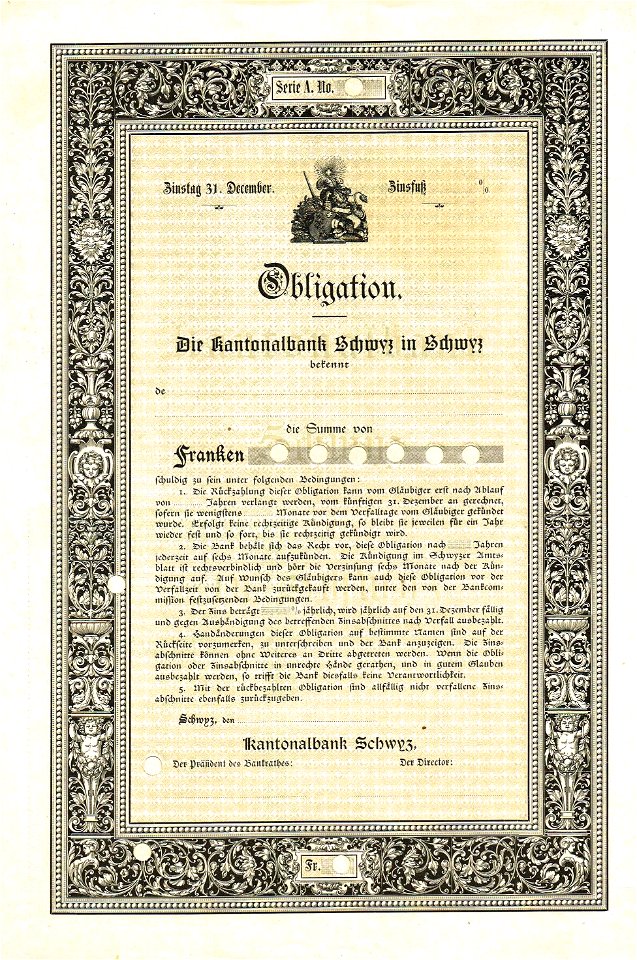 Kantonalbank Schwyz 1890