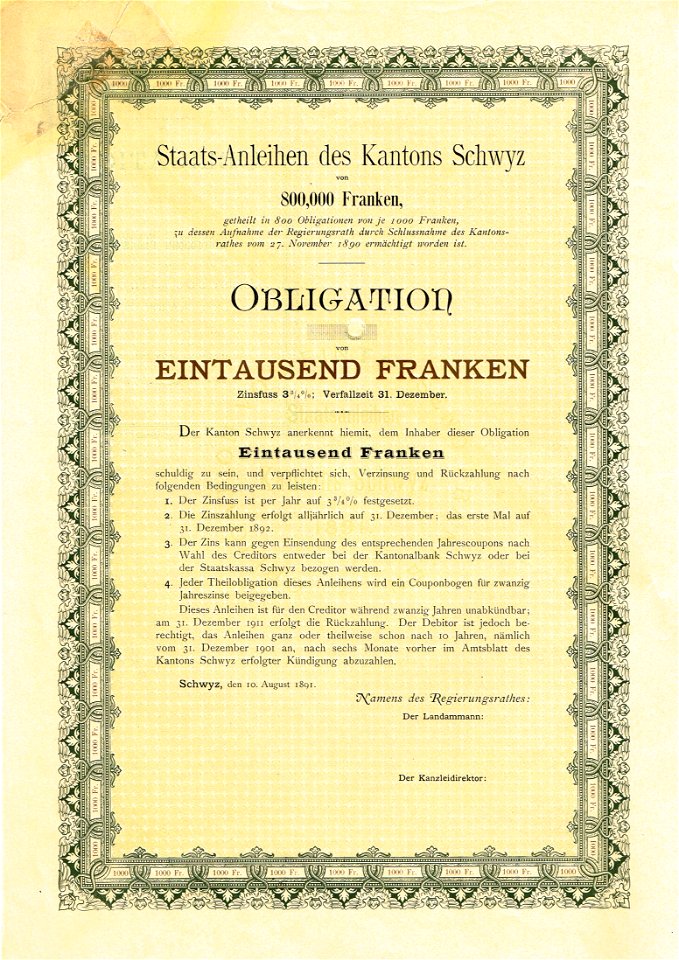 Kanton Schwyz 1891