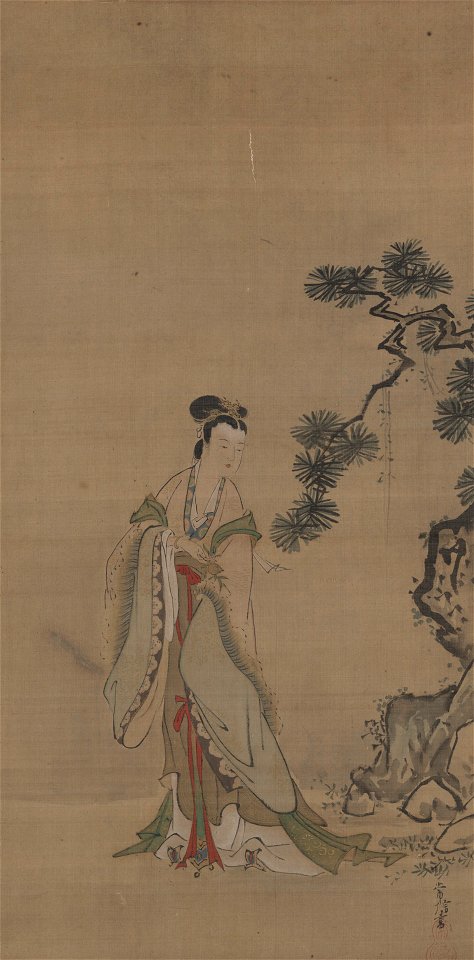 Kano Tsunenobu - Xiwangmu (Seiobo) and a Pine Tree - 1967.64.227 - Yale University Art Gallery