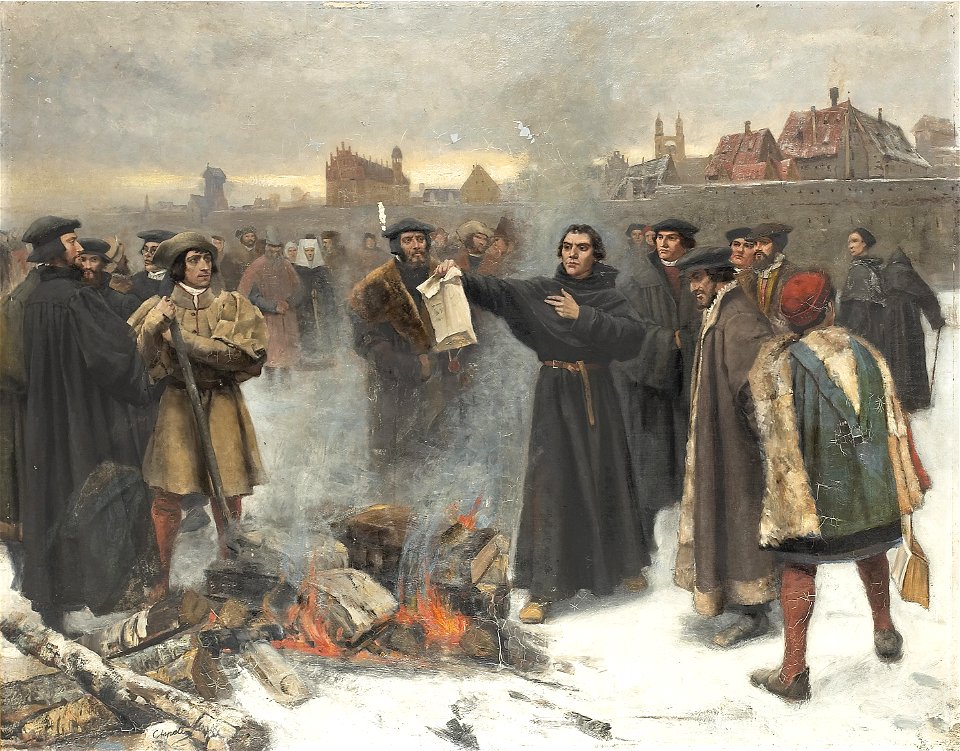 Karl Aspelin-Luther uppbränner den påfliga bullan